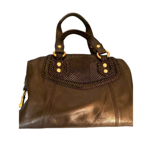 Coach New Black Leather Black Sequined Handbag - Picture 2 of 8